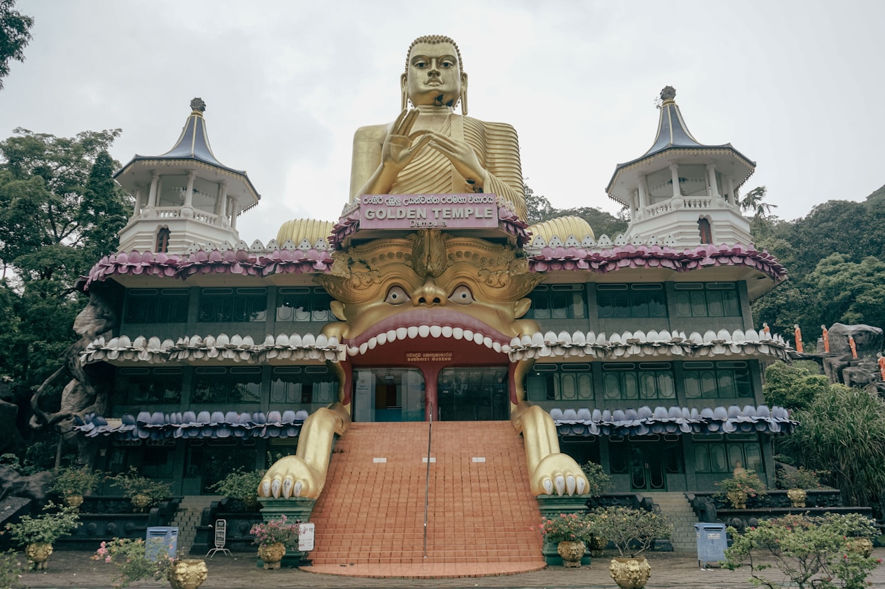 Golden Buddha at the Dambulla temple complex