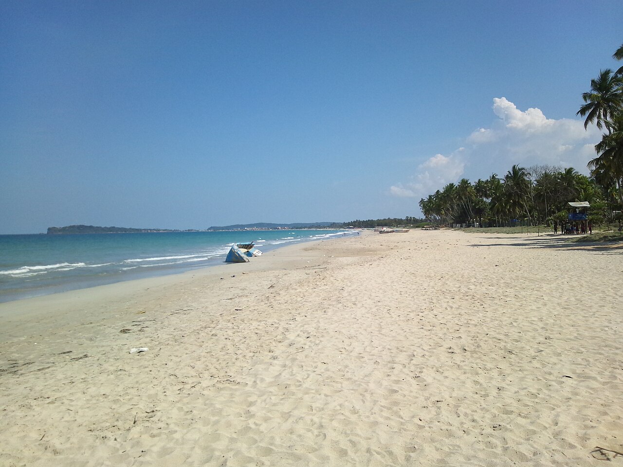 Uppuveli Beach palm-lined shore near Trincomalee